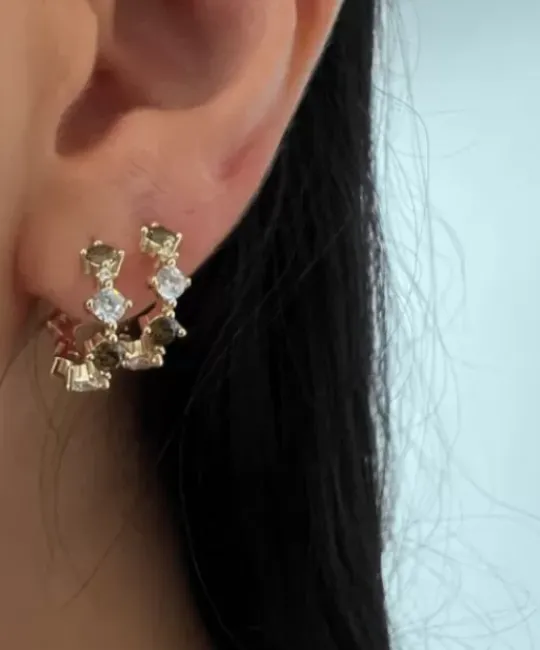Winther Studio Øreringe^Double Crystal Hoops