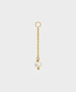 Winther Studio Øreringe^Pearl Chain Charm