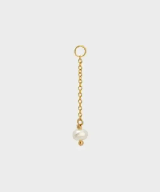 Winther Studio Øreringe^Pearl Chain Charm