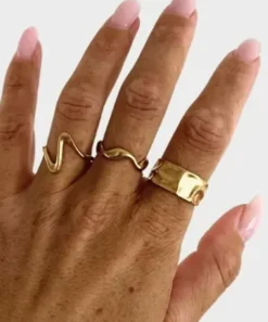 Winther Studio Ringe^Ring Mix - Guldfarvet